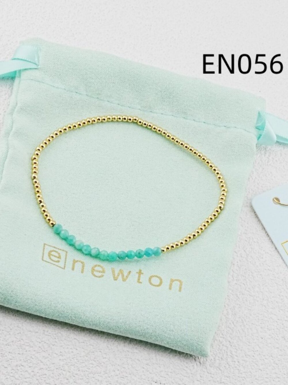 Enewton Amazonite & Gold Bead Single Bracelet